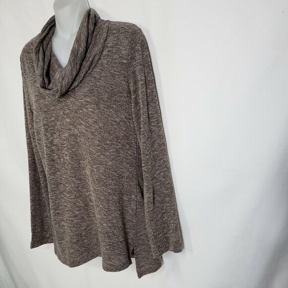 Chicos Womens Sweater Size 0 Small Cowl Neck Pullover Lightweight Marled Green - Picture 6 of 10